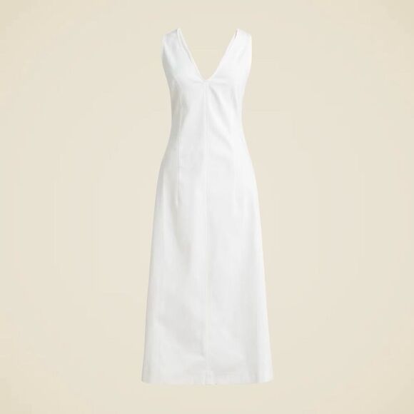 J. Crew Corset midi dress in stretch twill in White Size 10 NWT CI668 - Picture 4 of 12
